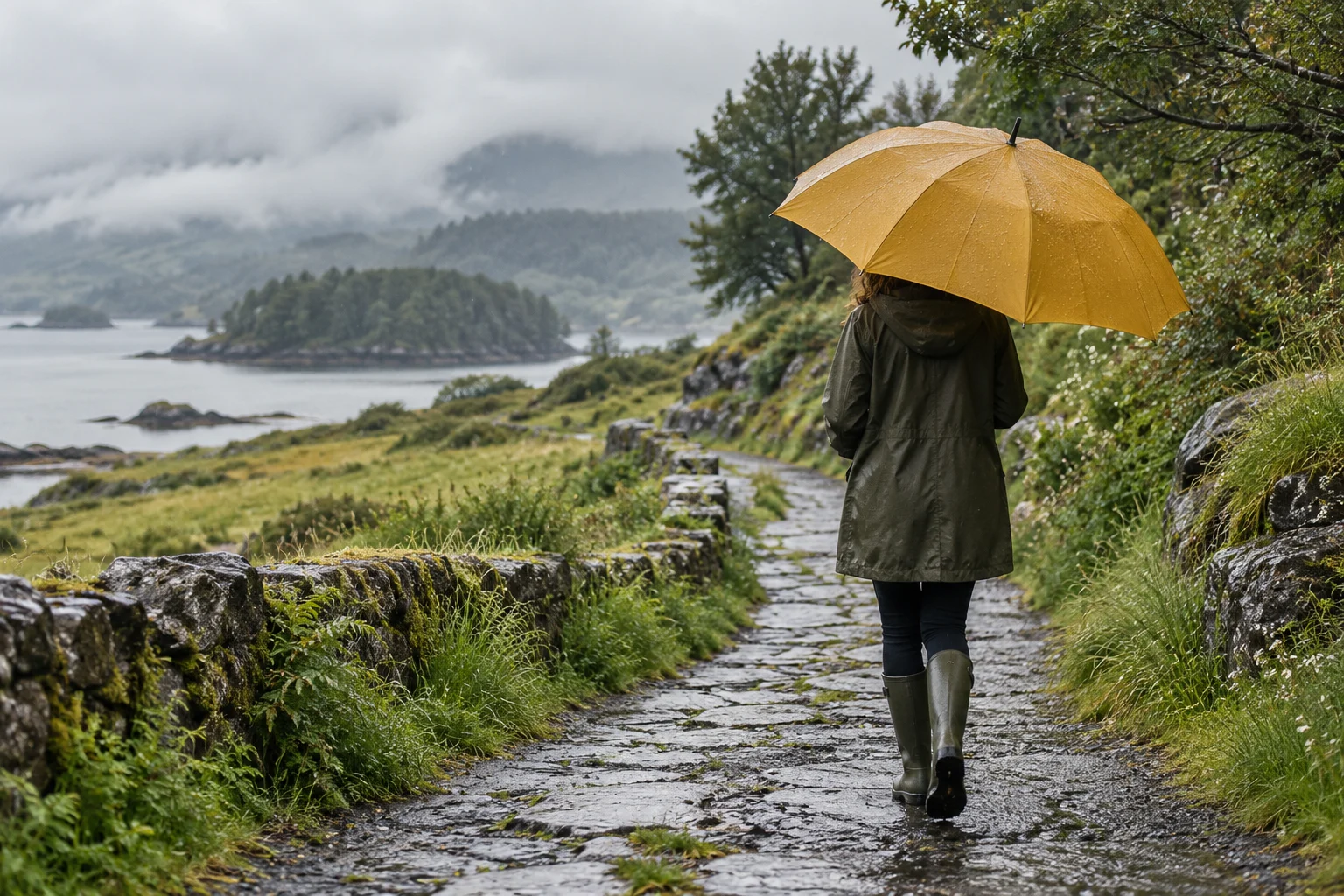 An unhurried walk in the rain